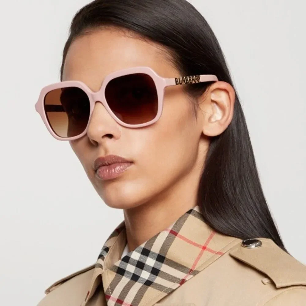 SALE! NEW Burberry BE4389 406113 Pink Brown Oversized Square Women Sunglasse